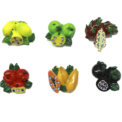 Магнит овощи фрукты с камнями (24)