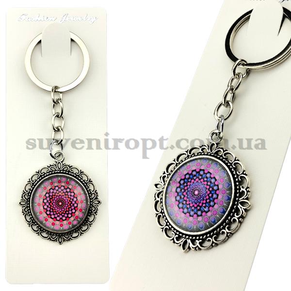 Брелок металлический  в упаковке стекло узоры в узорах (12)