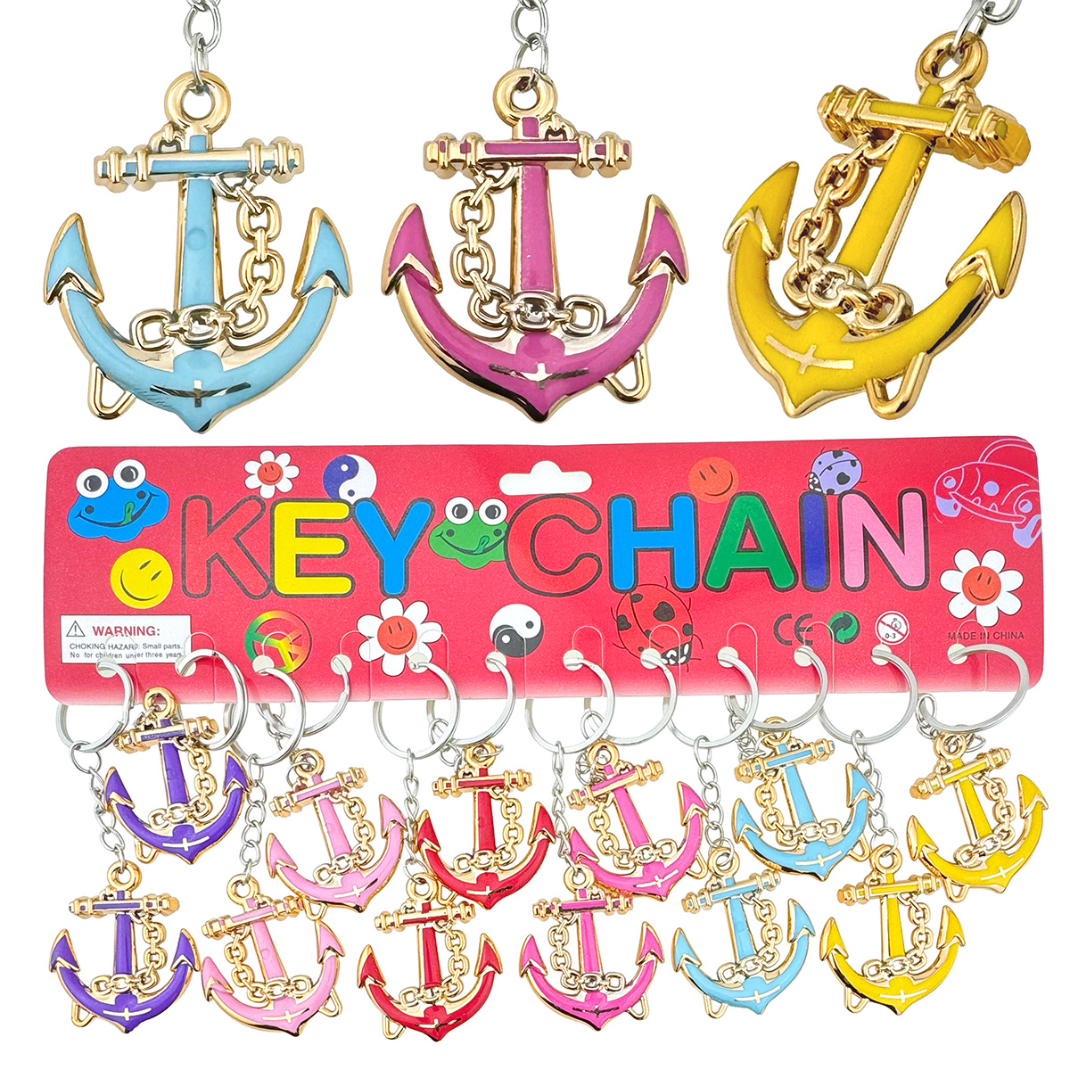 Брелок золотистий якір великий (12)