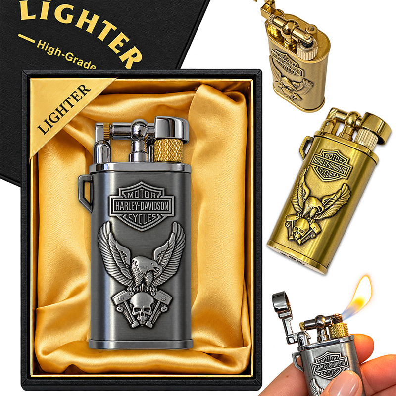 Запальничка подарункова LIGHTER Harley Davidson вибитий орел з черепом (10)