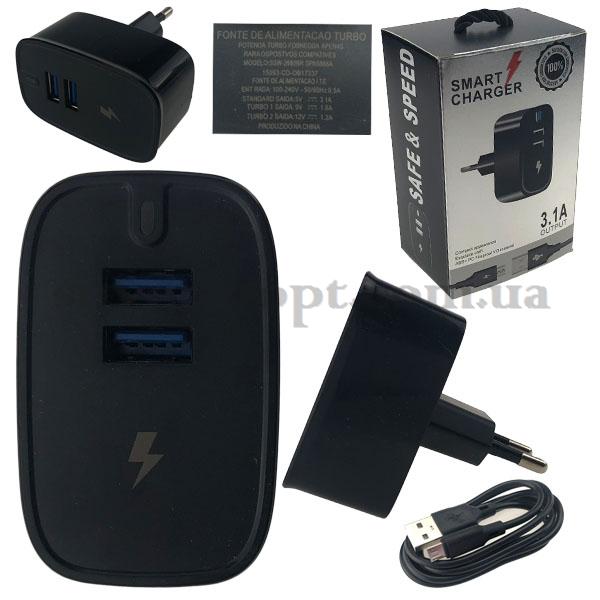 Заряджання сетевик на два виходи usb 3.1A в коробочці