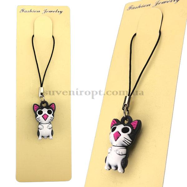 Брелок на мобильный серенький кот (12)