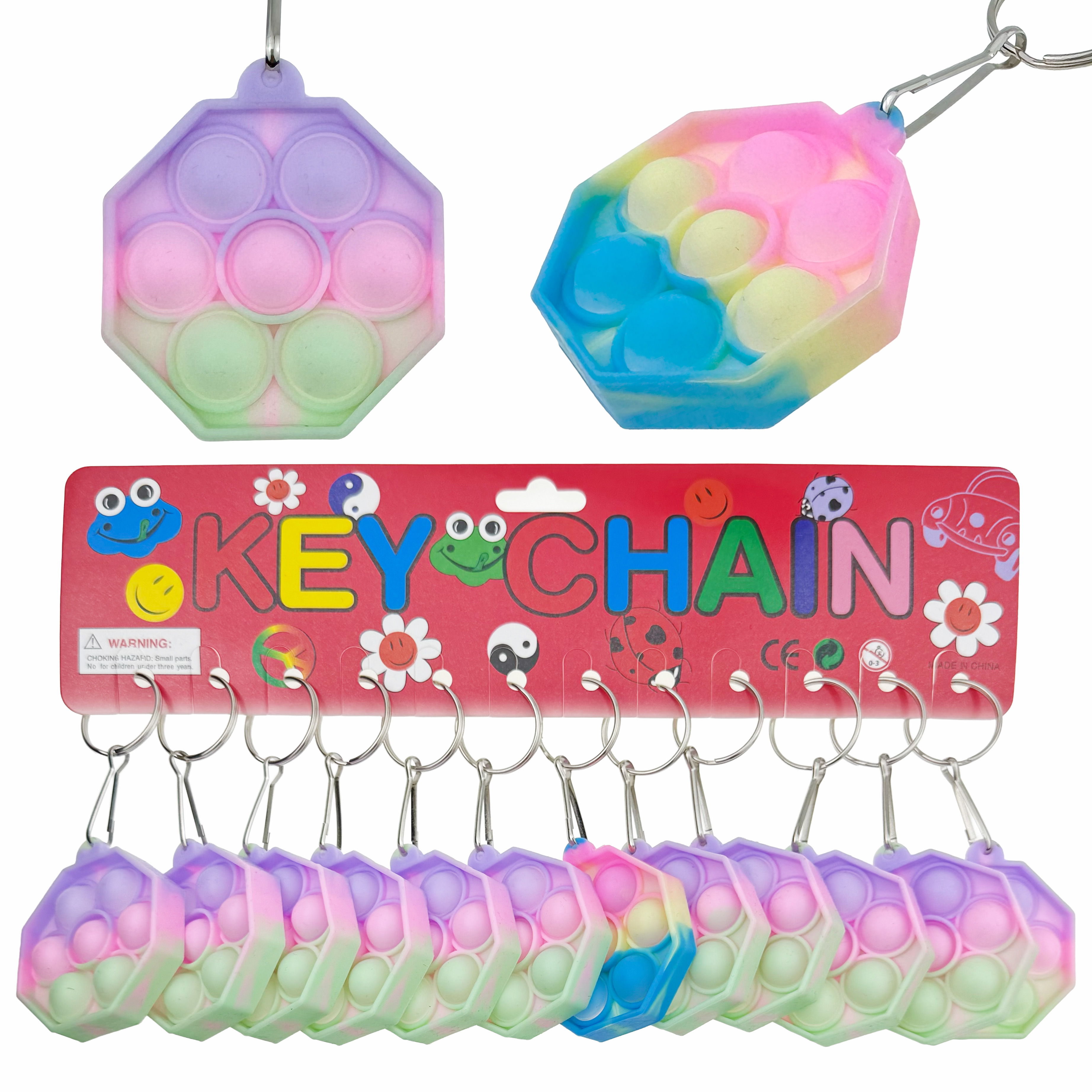 Брелок гумовий POP IT попіт ромб (12)