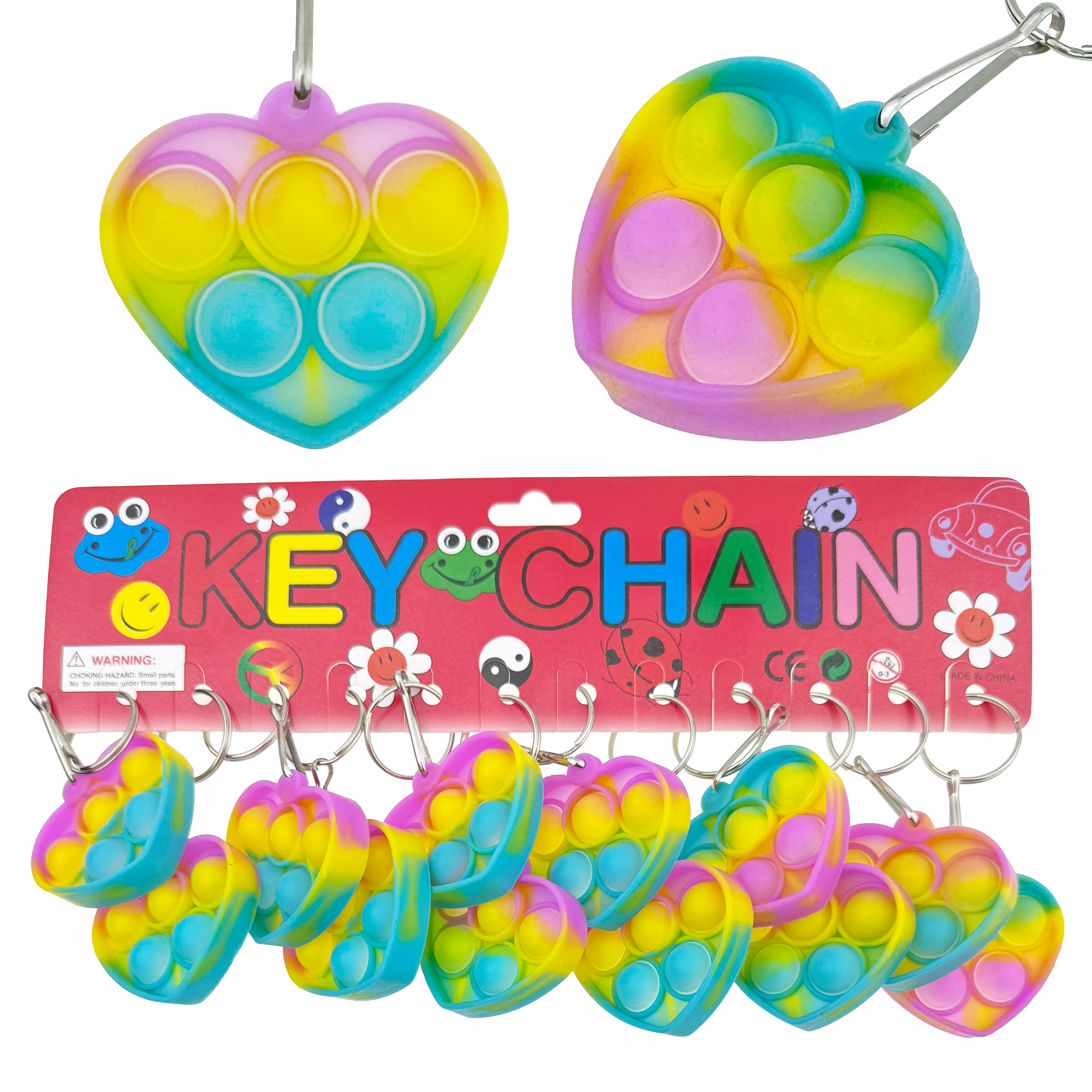 Брелок гумовий POP IT попіт серце (12)