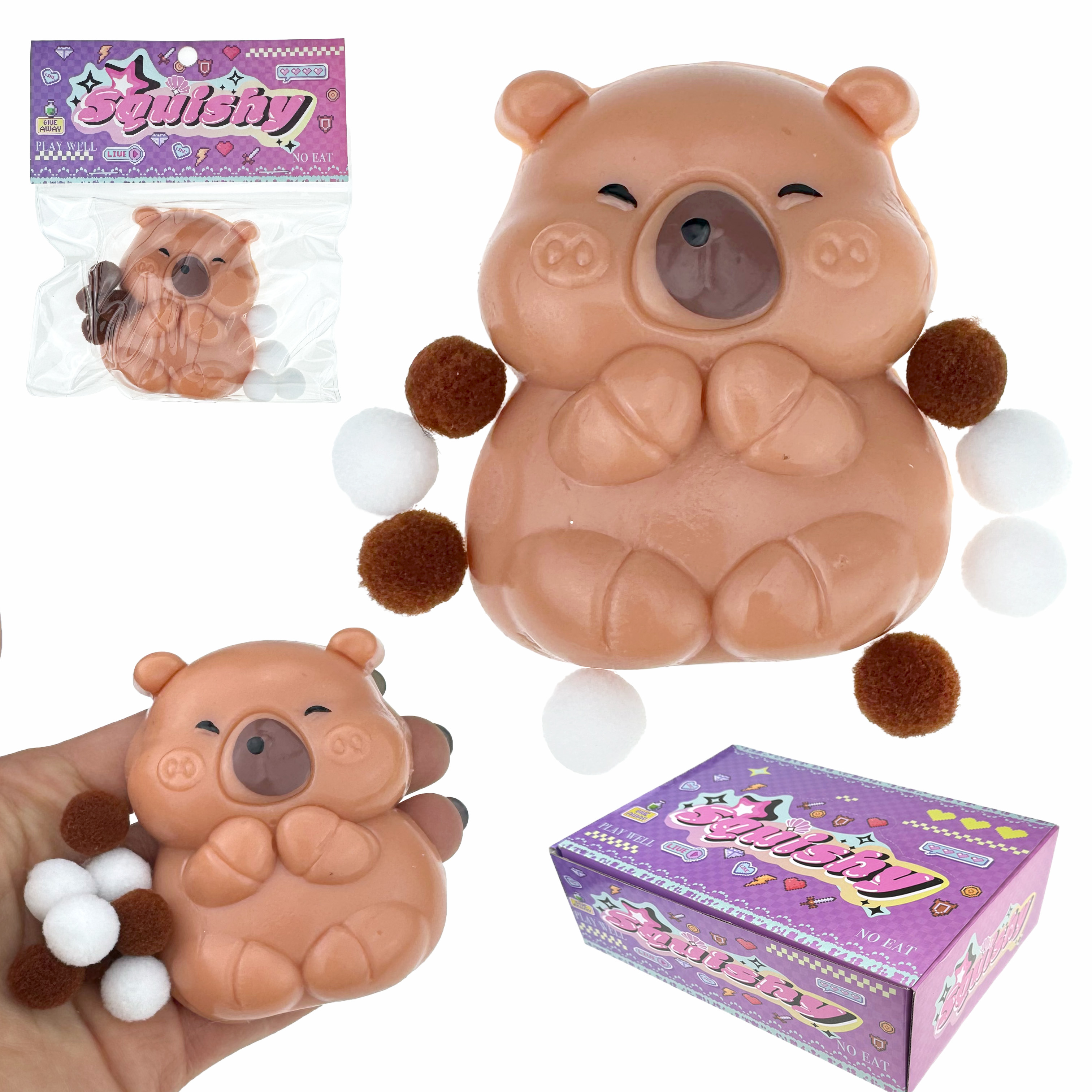 СКВІШІ - SQUISHY  Капибара сидить з кульками в коробці (20) /480/