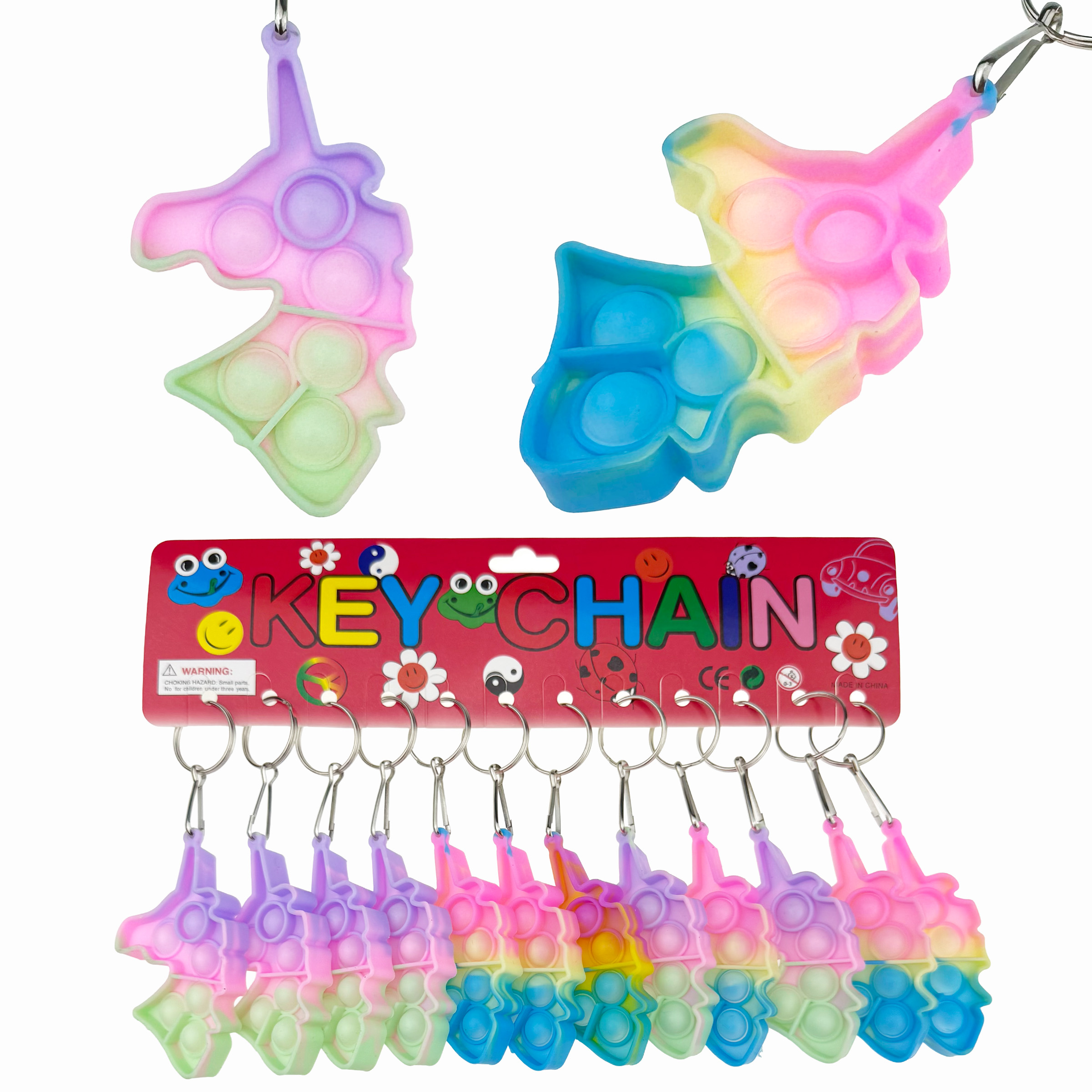 Брелок гумовий POP IT попіт одноріжка (12)