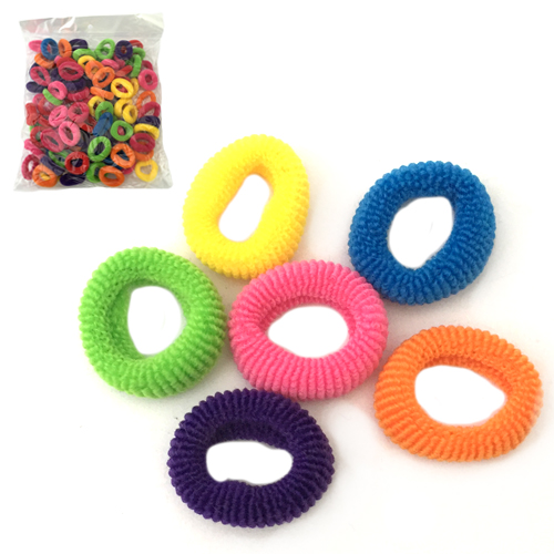 Набор резинок маленькие махровые цветные 100 шт