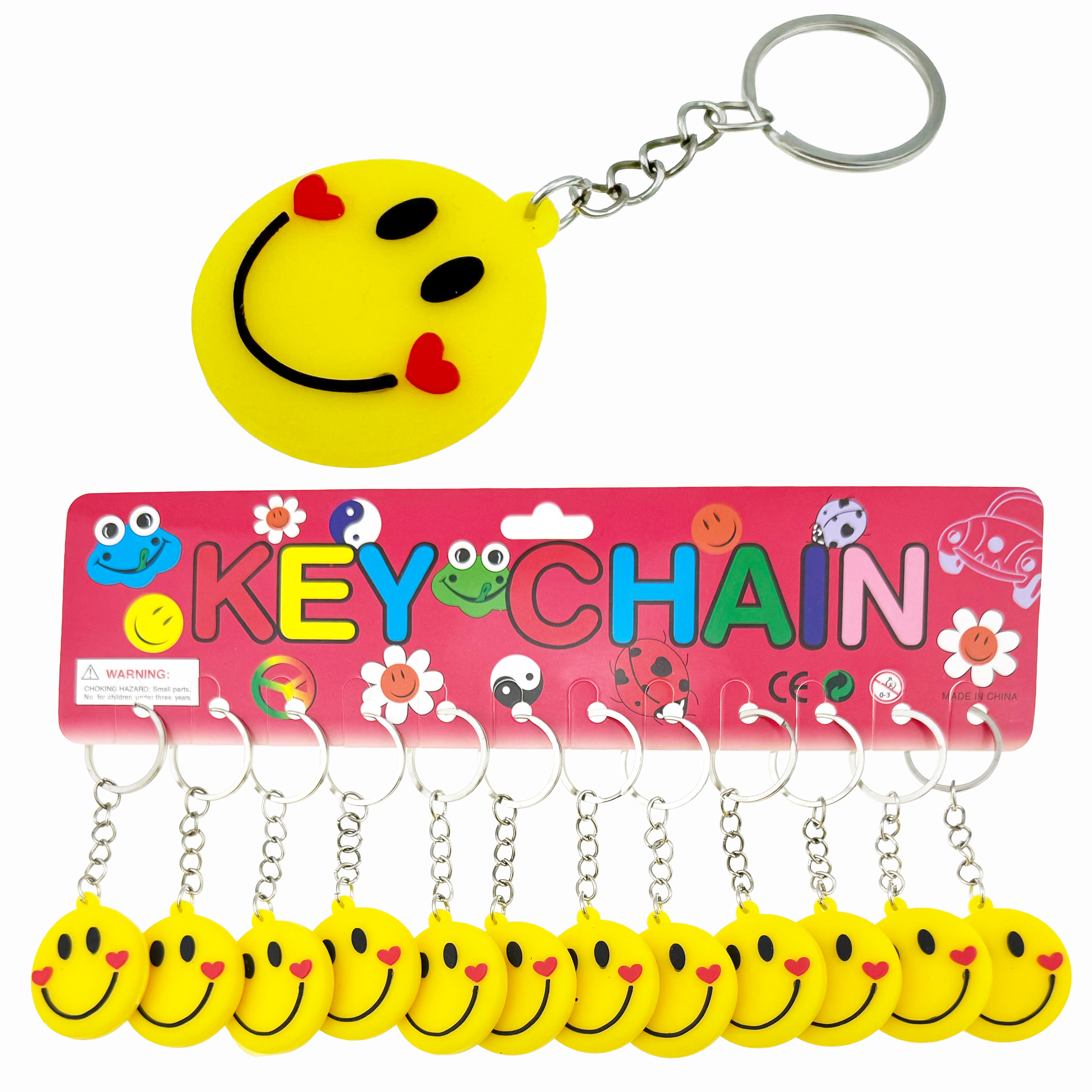 Брелок гумовий смайл середній обємний (12)