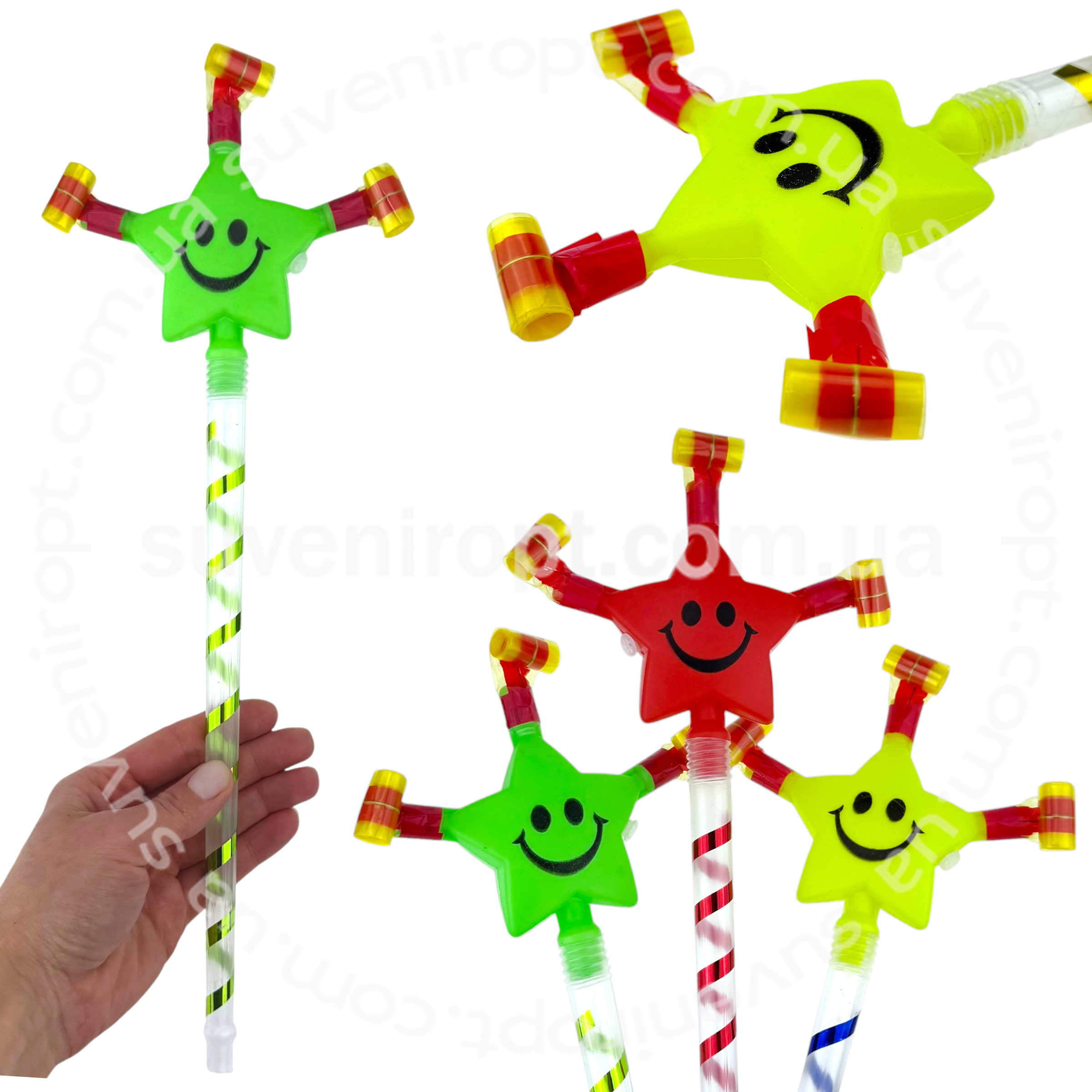 Палка маскарадна зірочка з гудком великий 26 см (40) /1000/