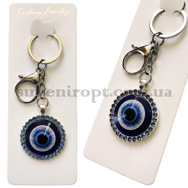 Брелок   в упаковке  металлический  в камушках  от сглаза  (12)