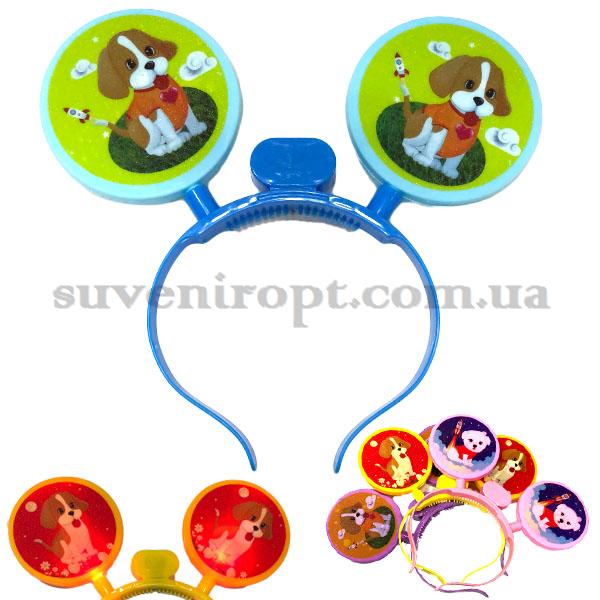 Обруч круглые ушки собачки светящийся (12)