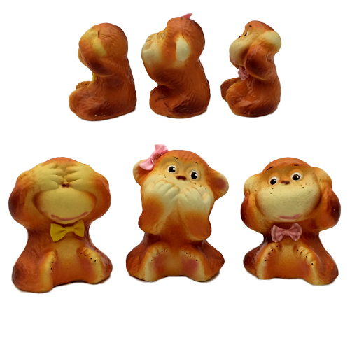 Копилки набор мартышки велюр маленькие Ничего...  13 см