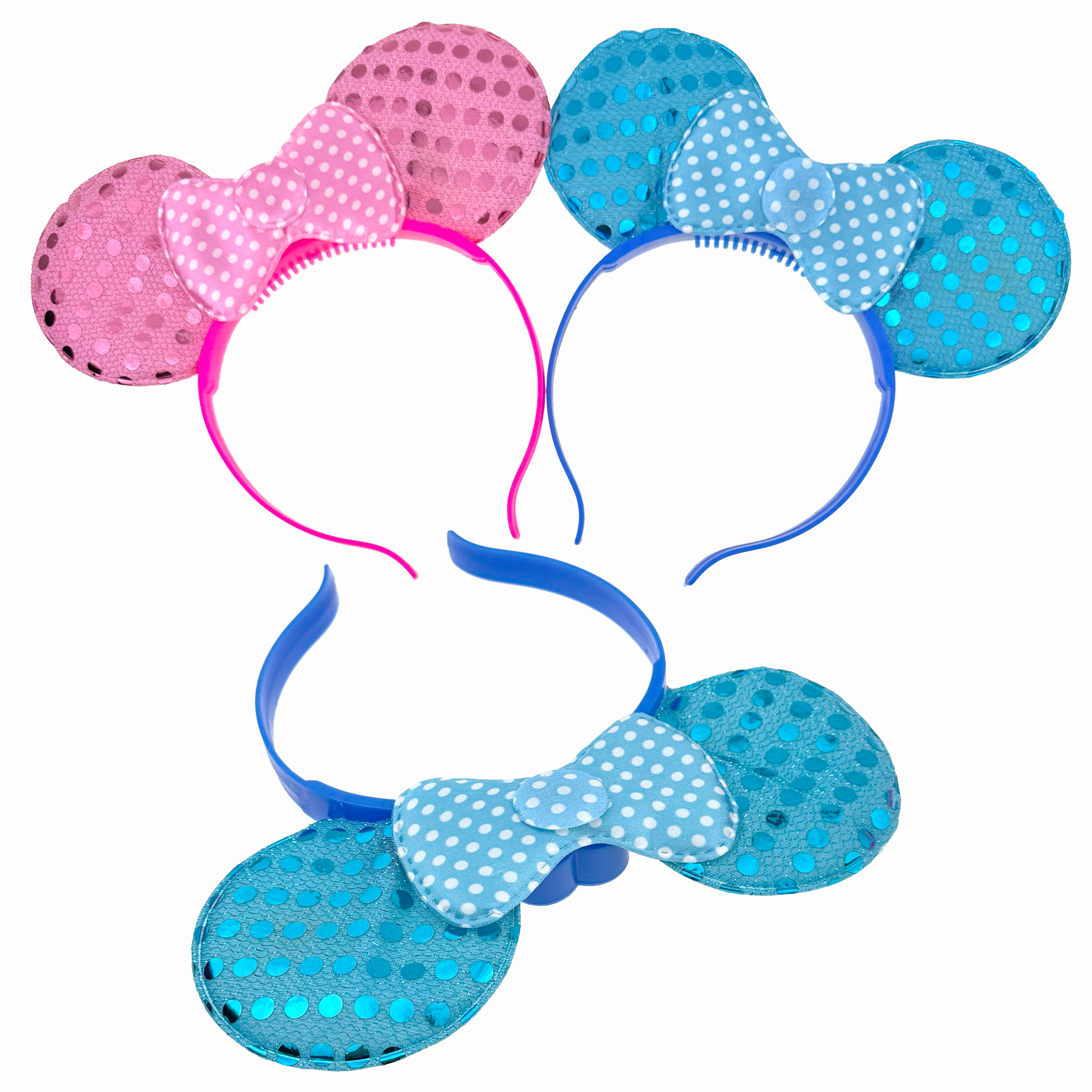Вушка мікки з бантиком світяться кольорові блискучі (4)