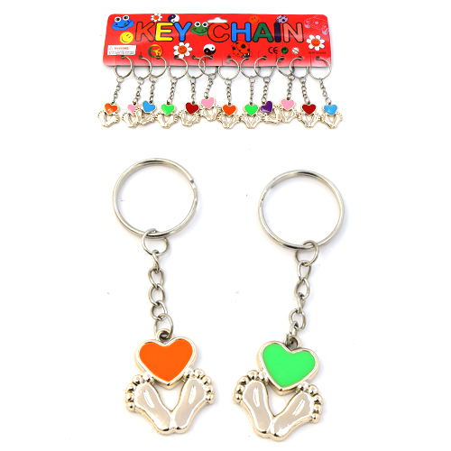 Брелок  сердце с ножками золотистый(12)