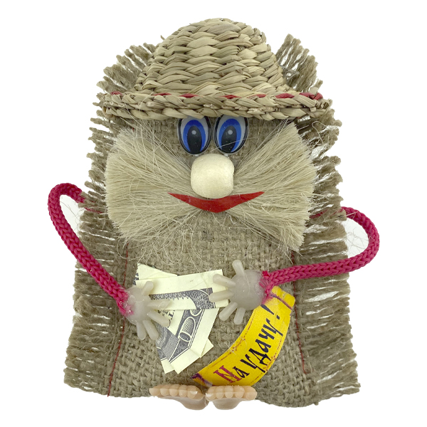 Будиночок магніт у солом'яному капелюсі ручки ніжки 13 см