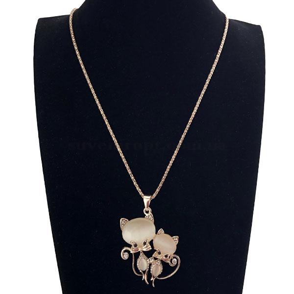 Подвеска пара котиков жемчужные камни  (12)