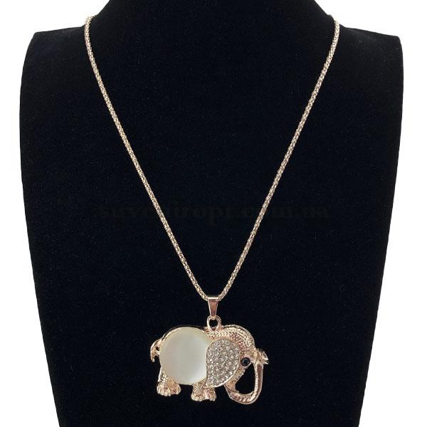 Подвеска слон большой живот жемчужный  (12)