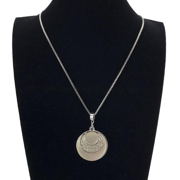 Подвеска круг жемчужный с сеткой (12)