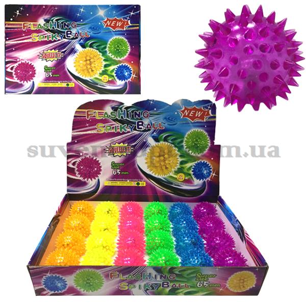 Мяч антистрес колючка масажний світиться 6.5см (24) /288/
