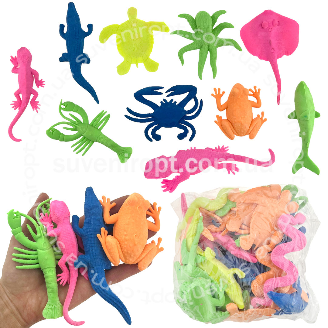 Виростки набор великі морська фауна у пакеті 9-15см /288/