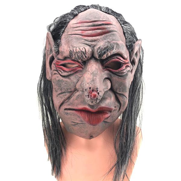 Маска старый дед Эльф с длинными волосами