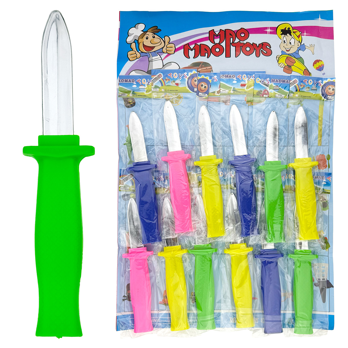 Ніж кольоровий обманка великий на планшетці (12) /1680/