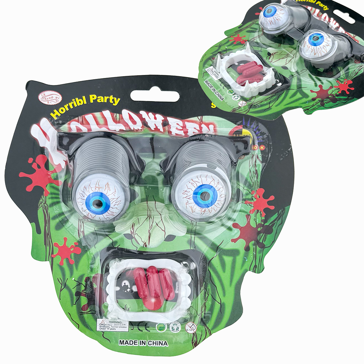 Окуляри очі плигаючі на пружині та зуби з пігулками крові /576/ 