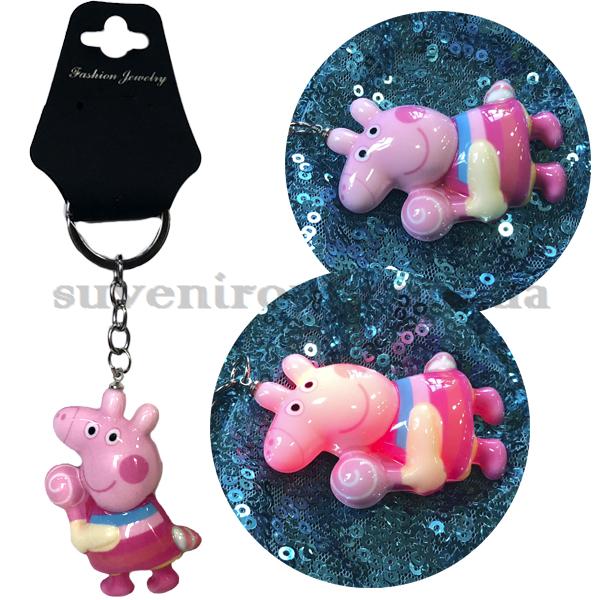 Брелок в упаковке светится мигает  свинка Пеппа