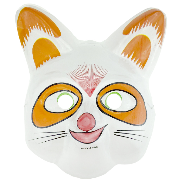 Маска тонкая лиса белая оранжевые ушки  (12)