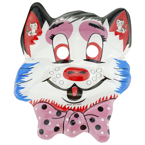 Маска тонкая кот синий с бантом (12)