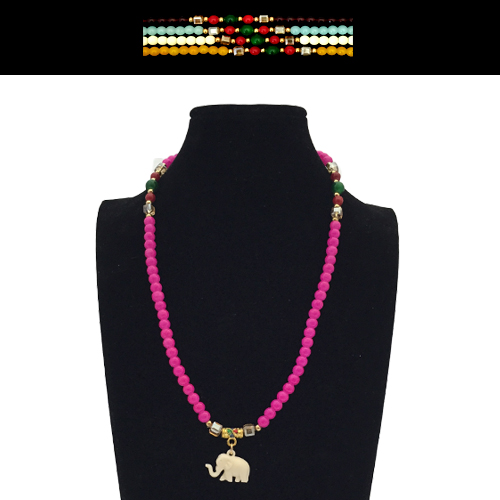 Бусы из стекла с слоником (10)