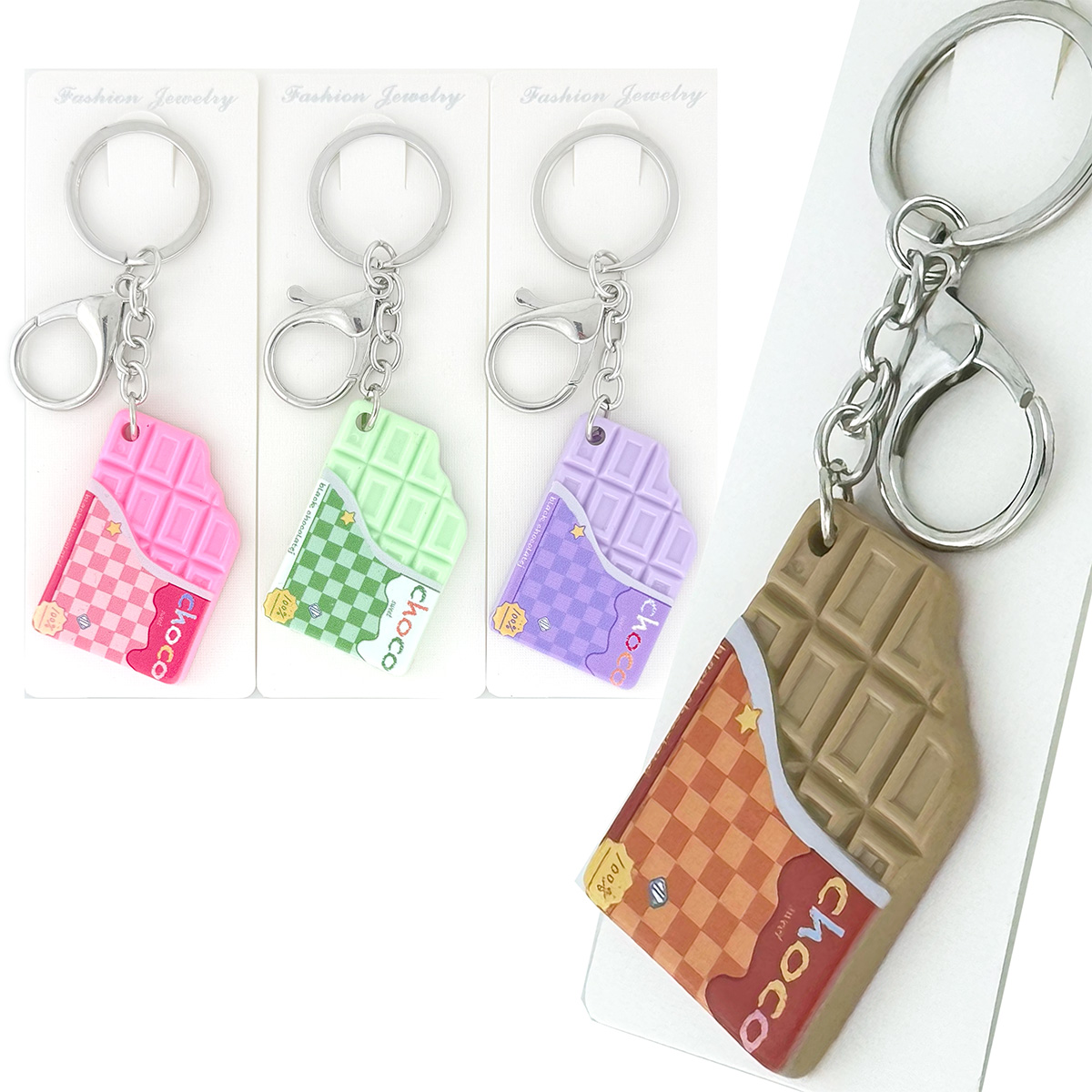 Брелок в упаковці шоколадка надломана кольорова в упаковці (12)