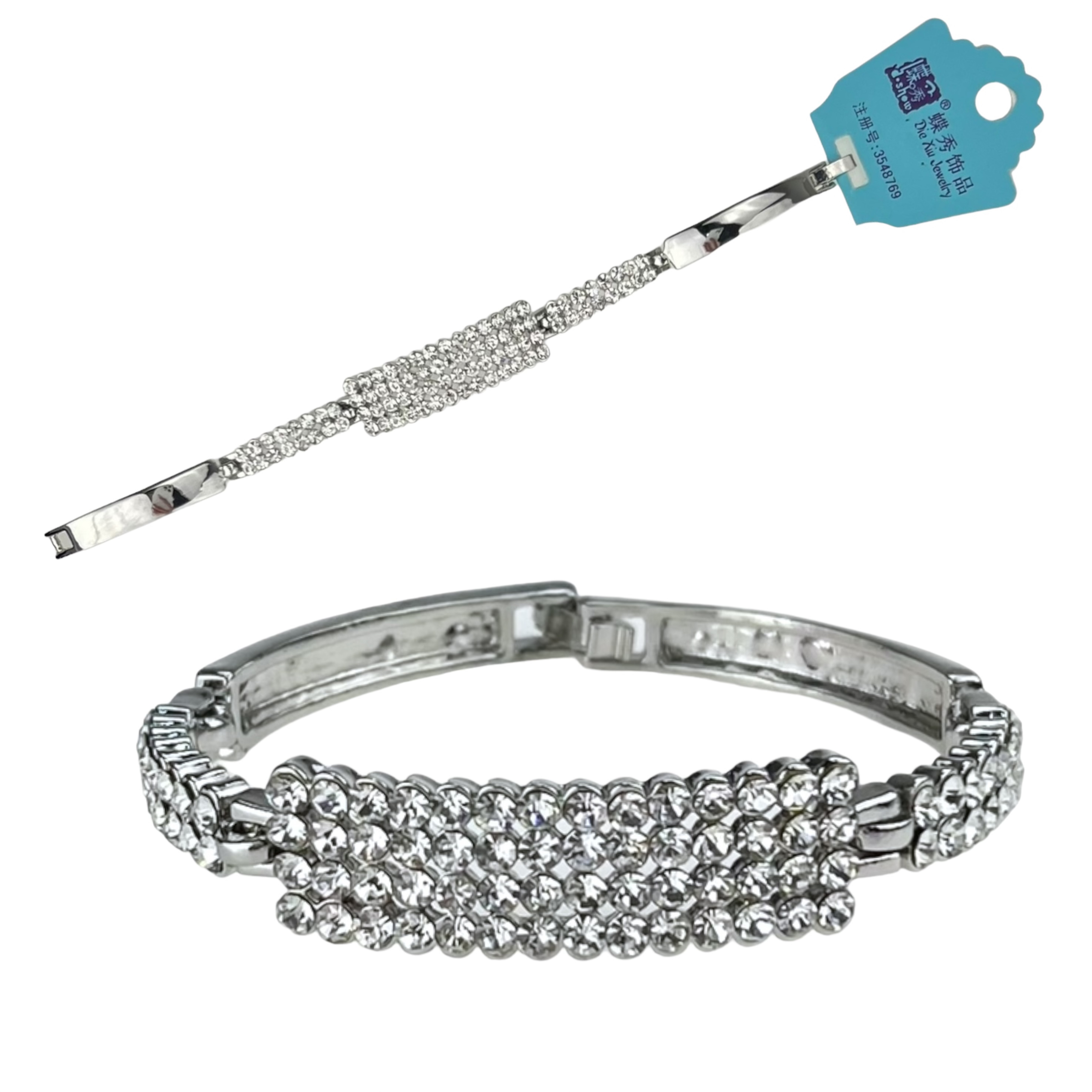 Браслет  в камнях под серебро