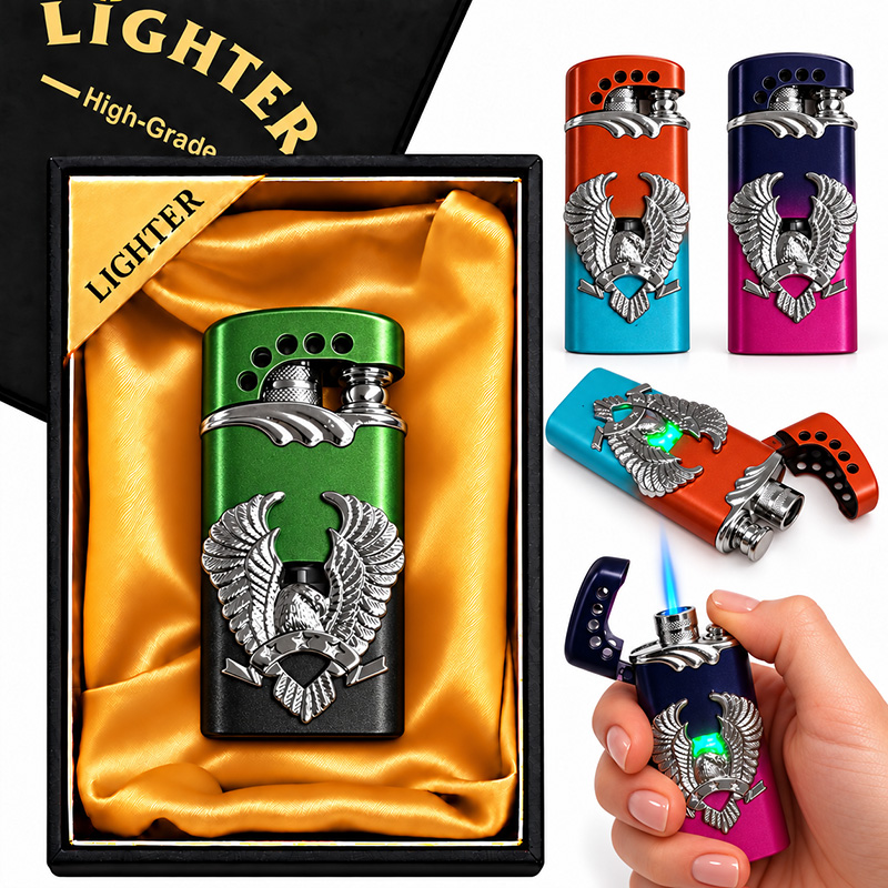 Запальничка подарункова LIGHTER кольрова орел з підсвіткою (10)