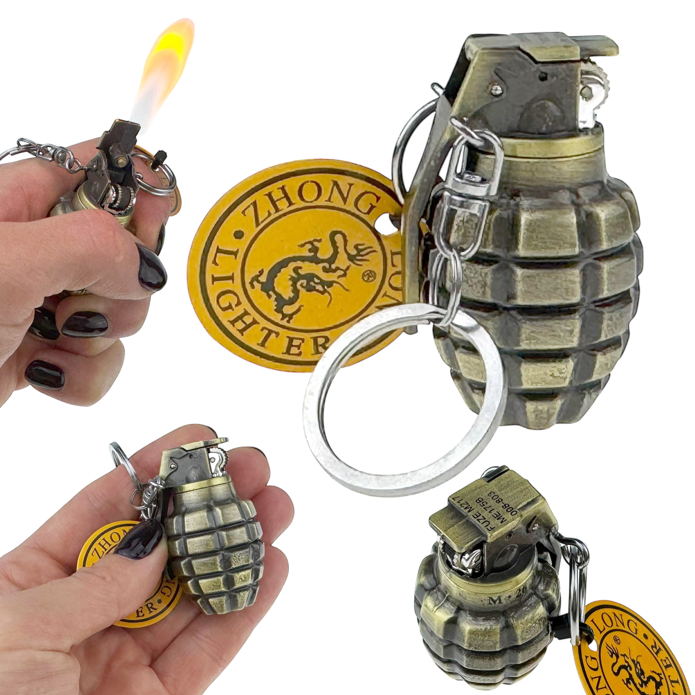 Запальничка брелок граната маленька резвлена металева 5 cм (24)