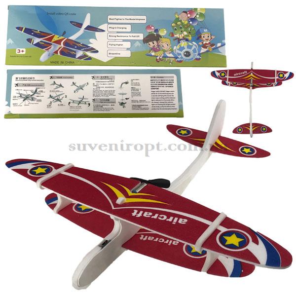 Самолёт трюкач с моторчиком и зарядкой 30 см /200/