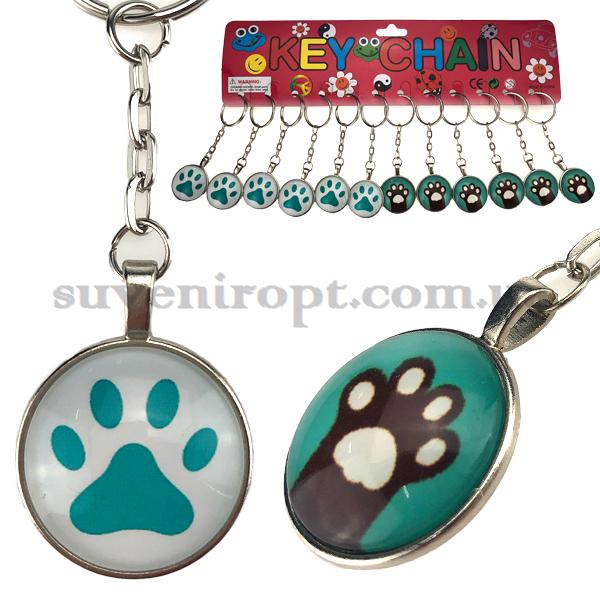 Брелок  металический лапки стекло (12)