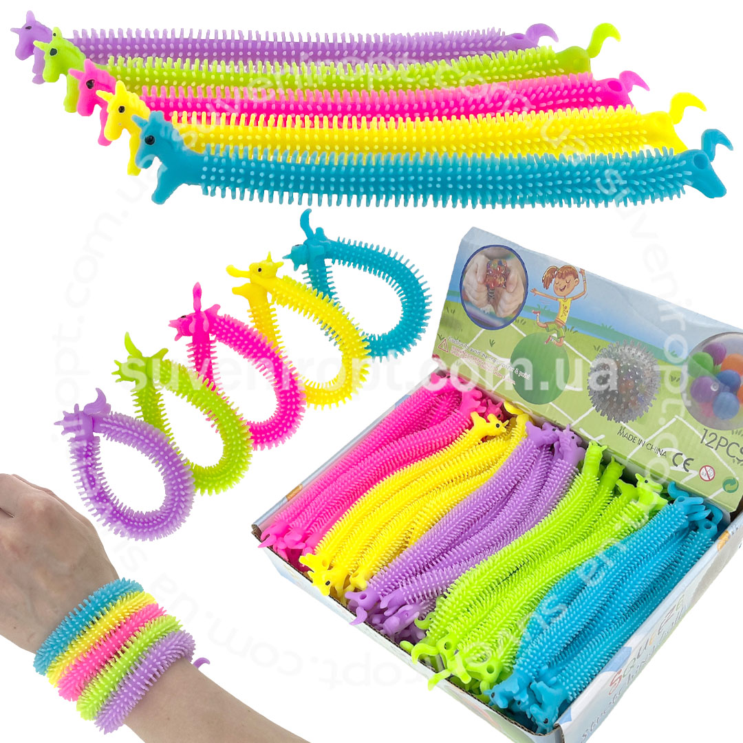 Антистрес браслет єдиноріг різнокольоровий 20 см (60) /1440/