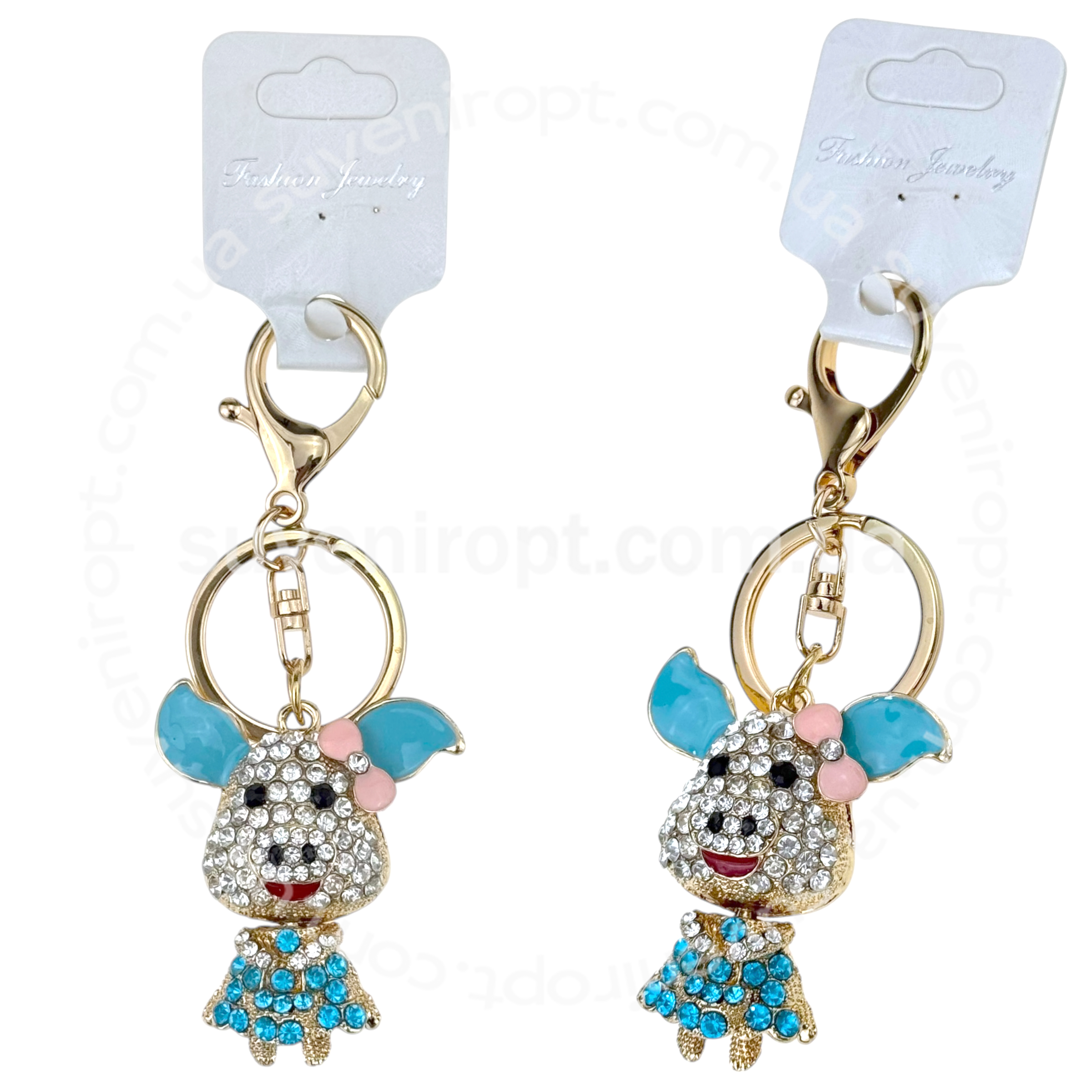 Брелок свинка у платті з бантиком в камінчиках (12)