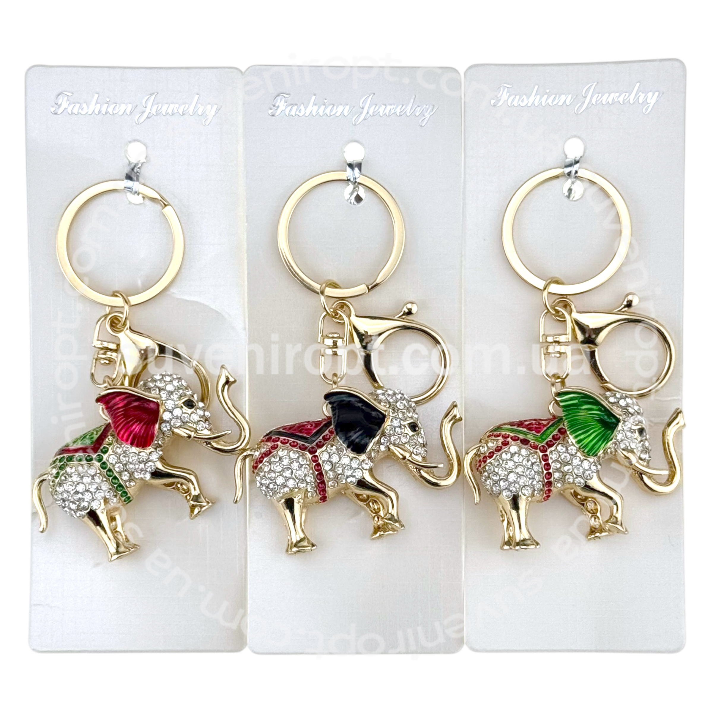 Брелок слон кольорові вушка в камінчиках (12)
