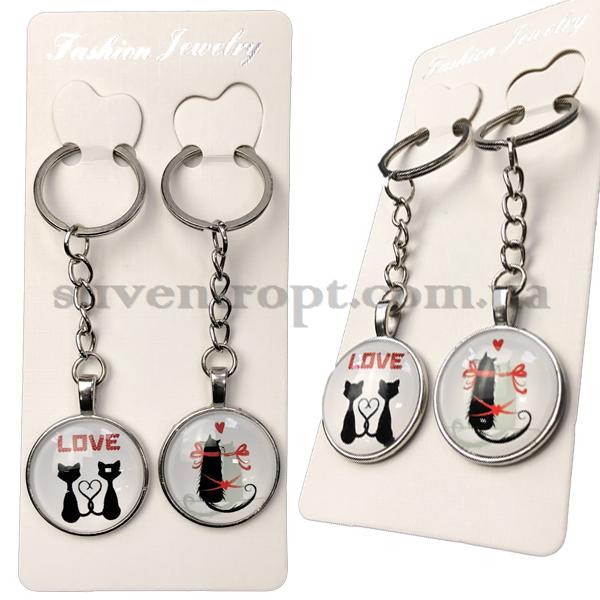 Брелки парный  котики пара стекло (12)