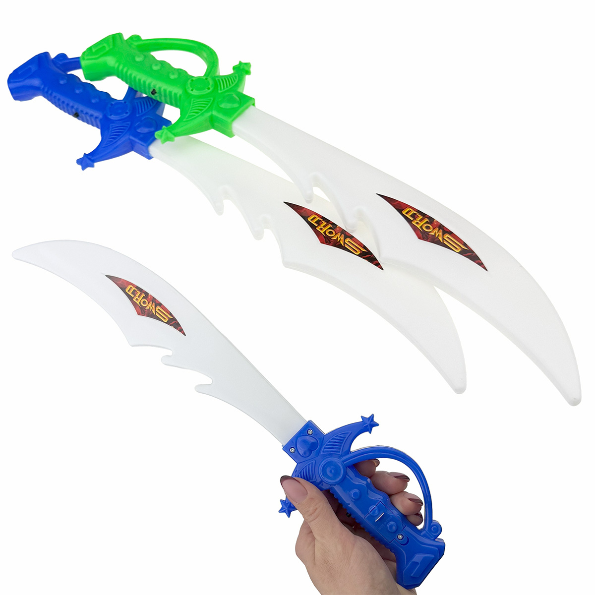 Меч білий світиться блимає середній 37 см (6) /480/