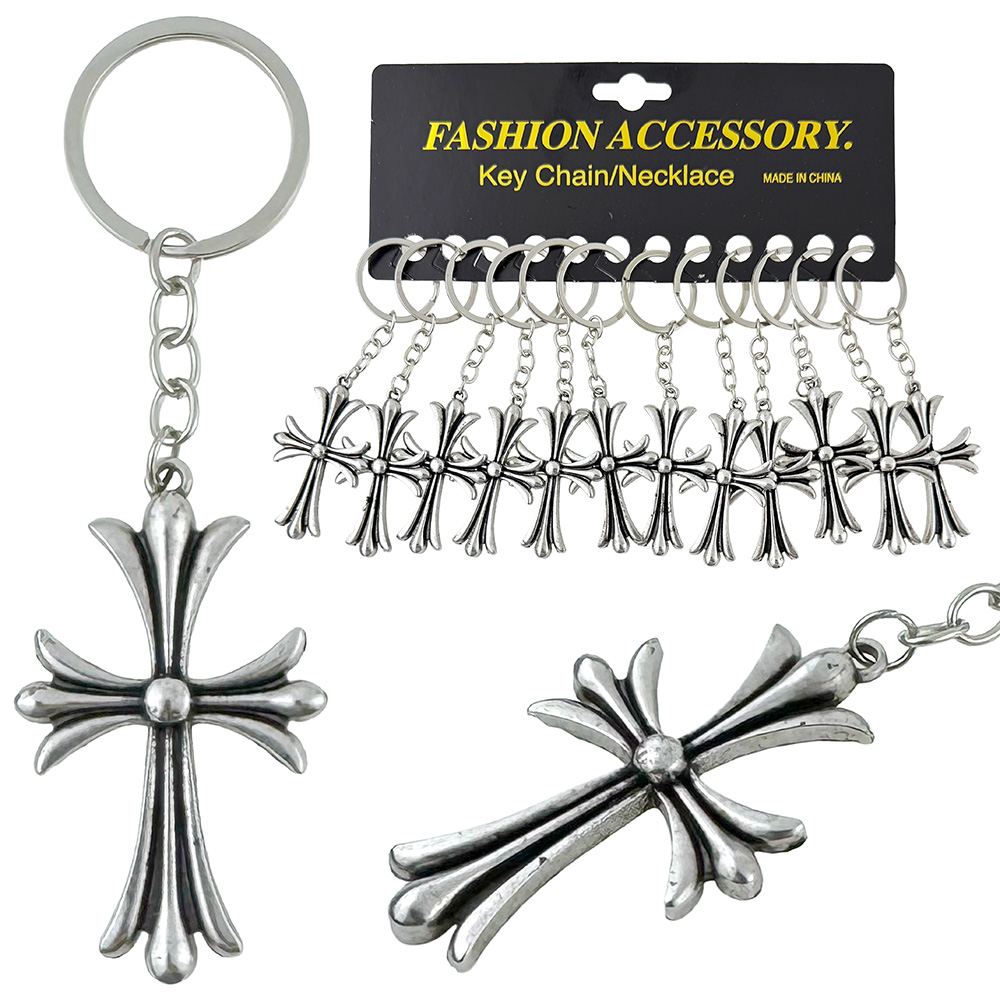 Брелки металевіий хрест великий фігурний (12)
