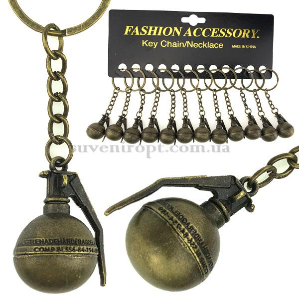Брелок  металлический круглая граната большая (12)