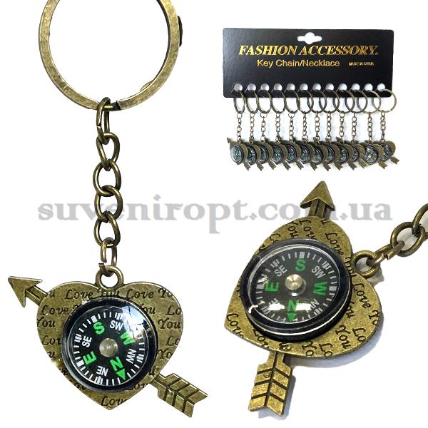 Брелок  металический  сердце компас (12)