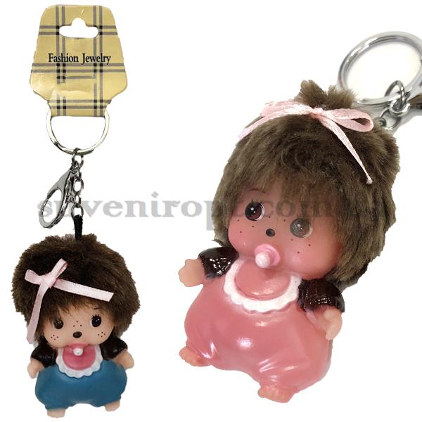 Брелок макет ребёнок с волосами  с соской 