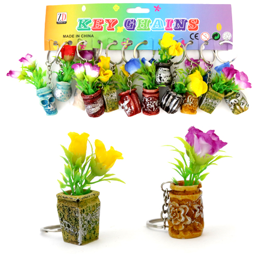 Брелок цветы в керамическом горшке(12)