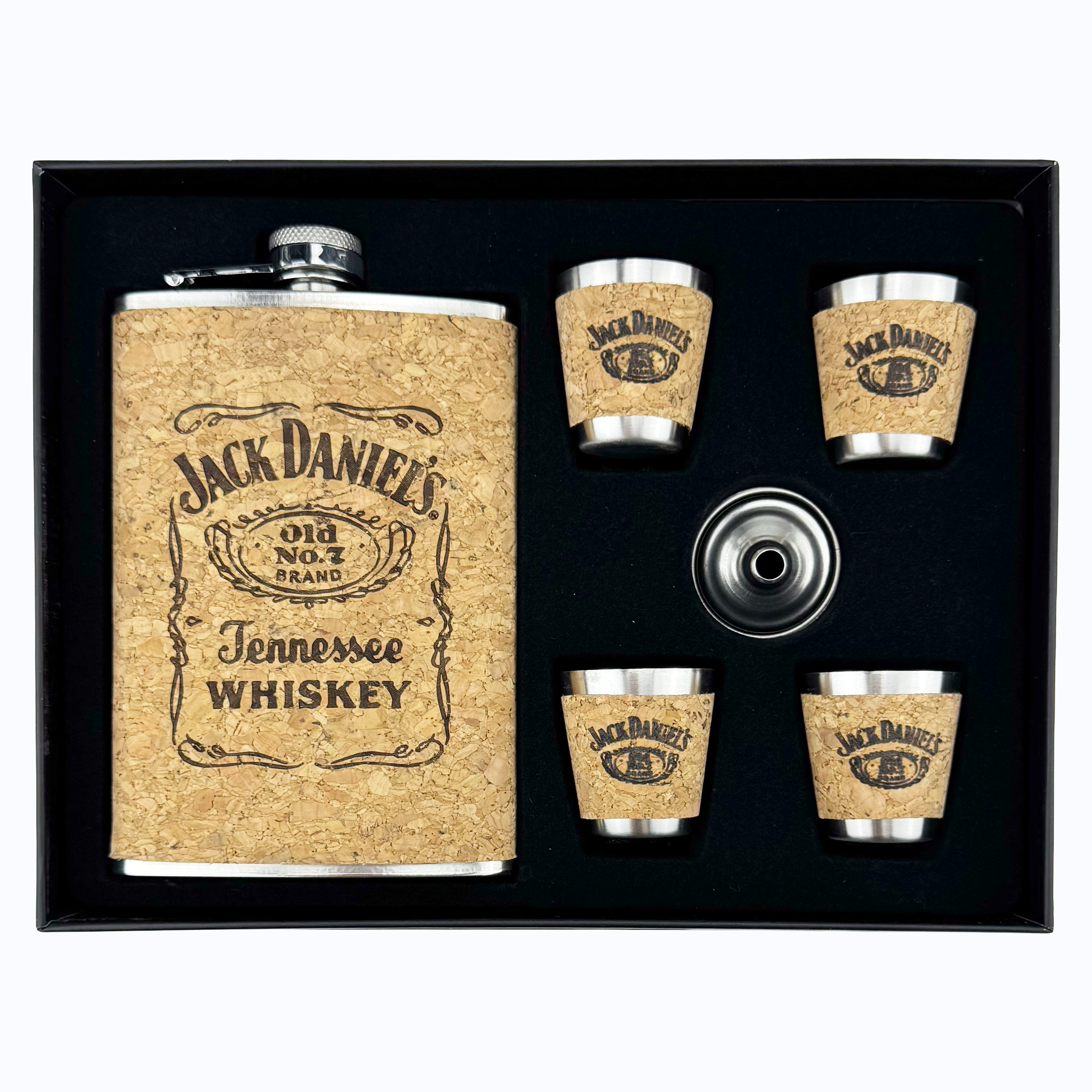 Набір фляга пробкова алкогольні напоі,лійка та стопки /60/