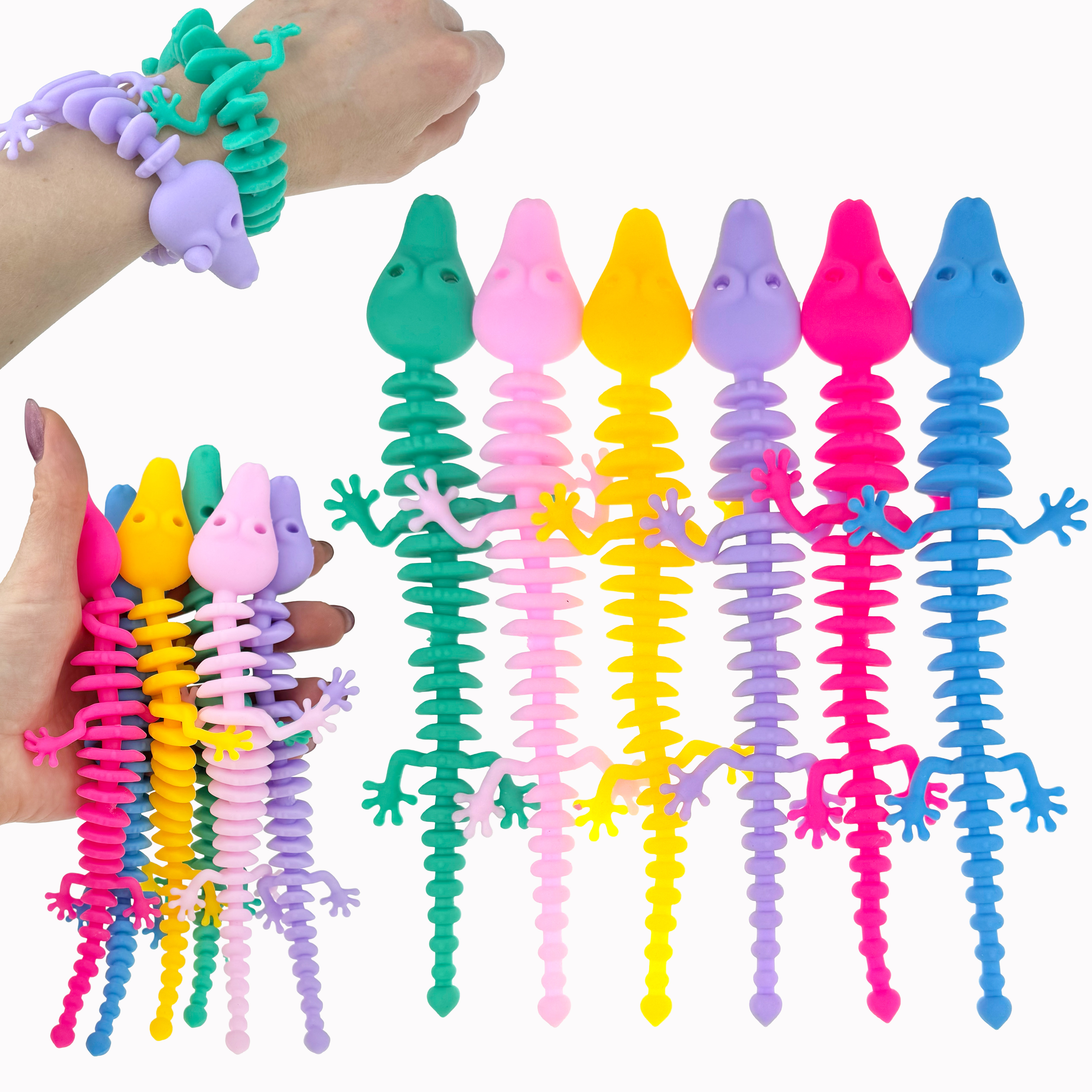 Антистрес гумовий ящірка кольорова (12) /1200/