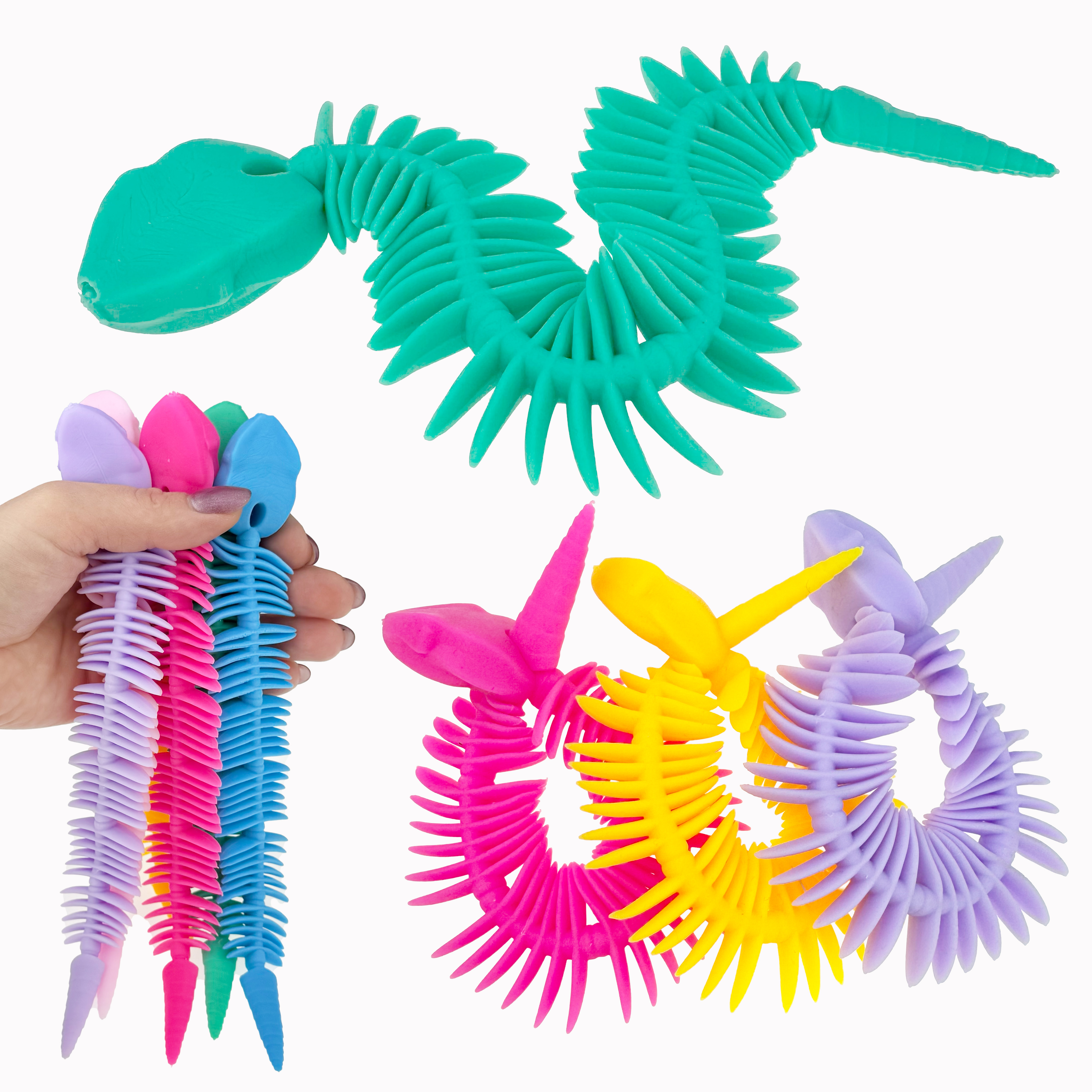 Антистрес гумовий змія кольорова (12) /1200/